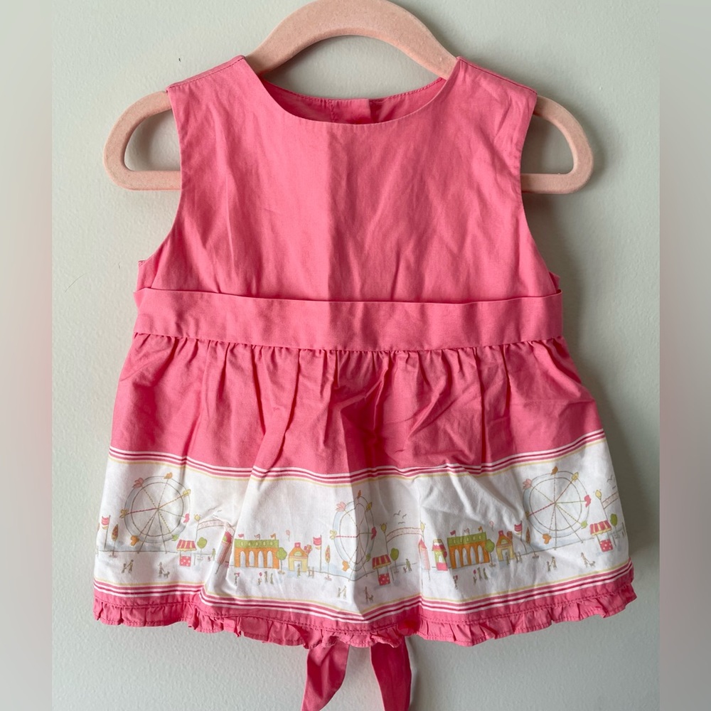 Janie and Jack hot pink boardwalk tie back dress